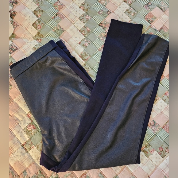 Chico's Pants - Chico's Faux Leather Front Panel Pants - Pull On